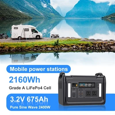 Lauko avarinė saulės elektrinė 2400W nešiojama ličio baterija 2160Wh